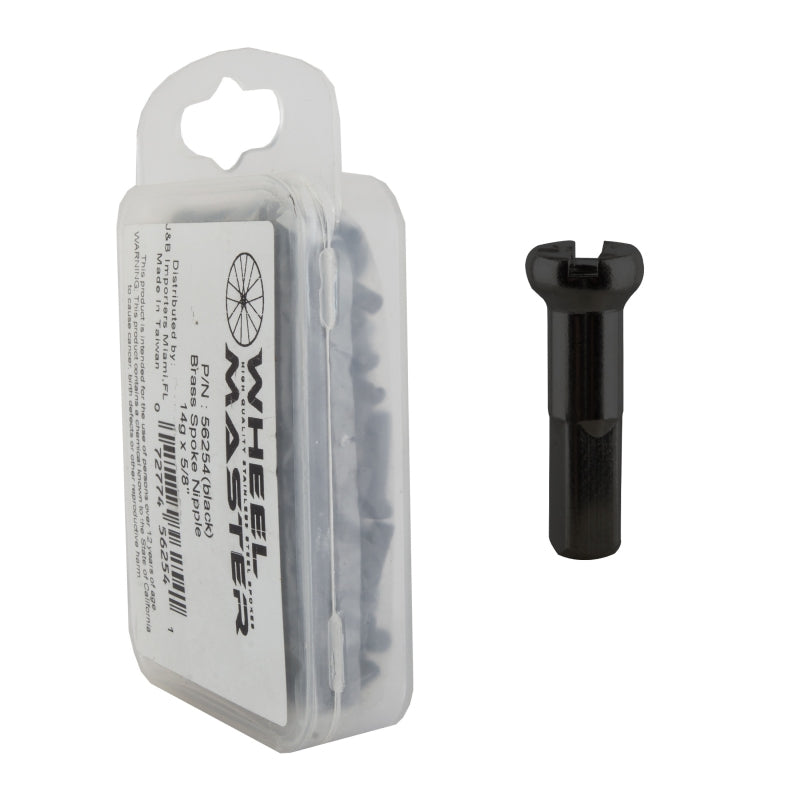 WheelMaster CN Brass Spoke Nipple - Double-Square 2.0 X 12mm Black