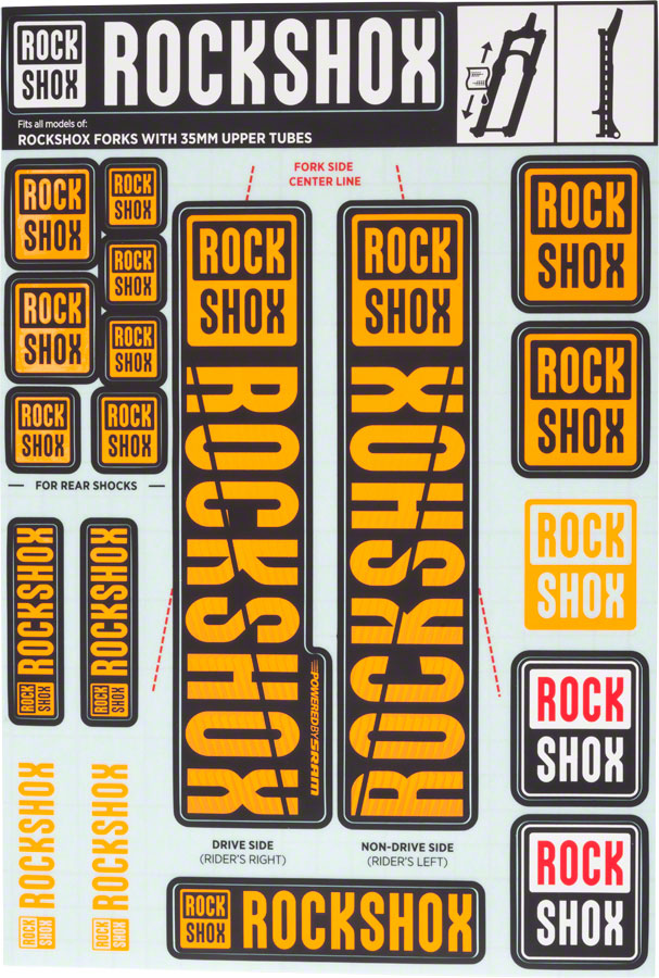 Lot D'Autocollants RockShox Double Couronne Blanc 35 Mm - Pièces De Rechange Officielles Pour Fourches