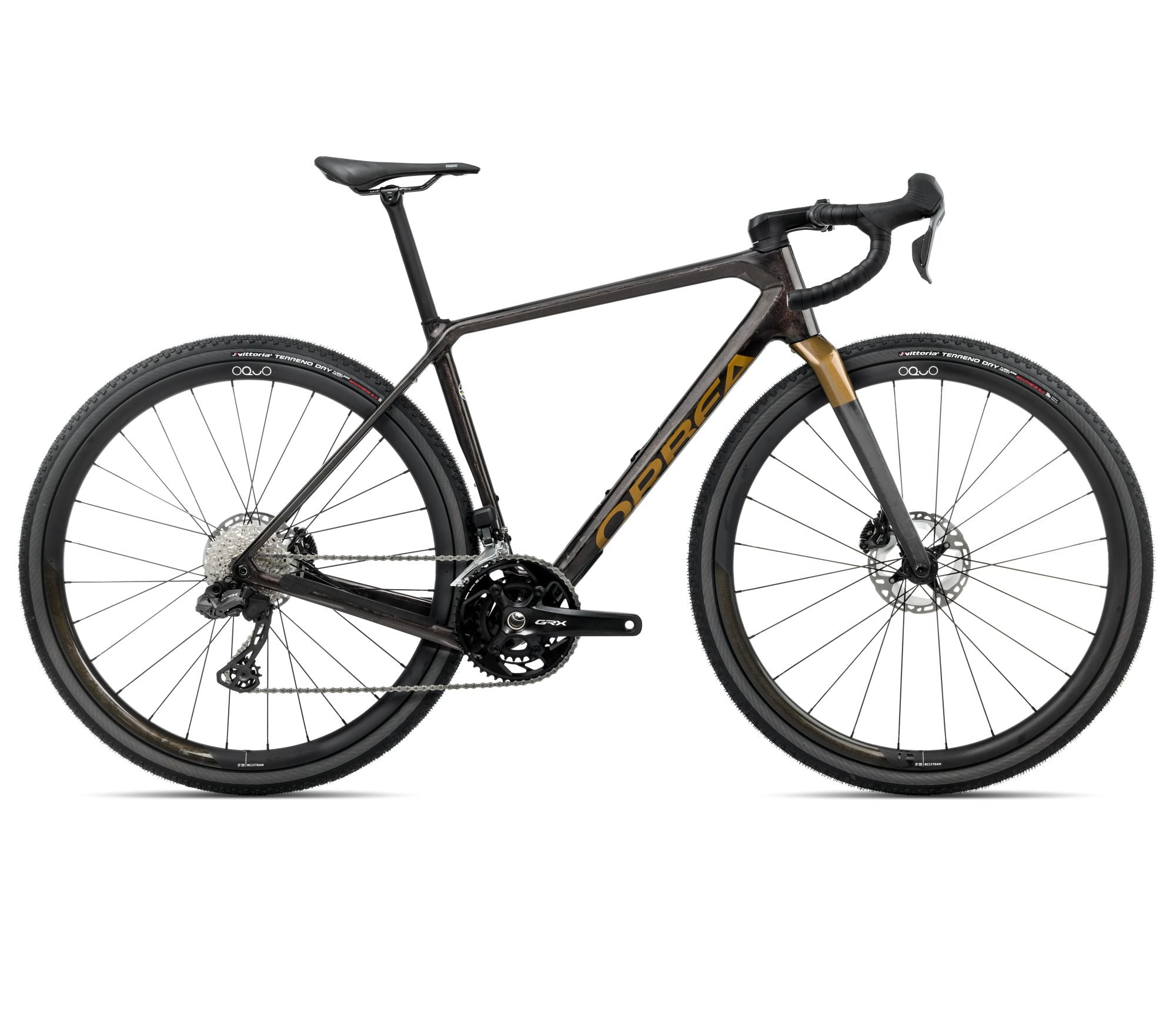 orbea carbon gravel bike Orbea Terra M20iTEAM 2025 Cosmic Carbon View/Metallic Olive Green Gloss S