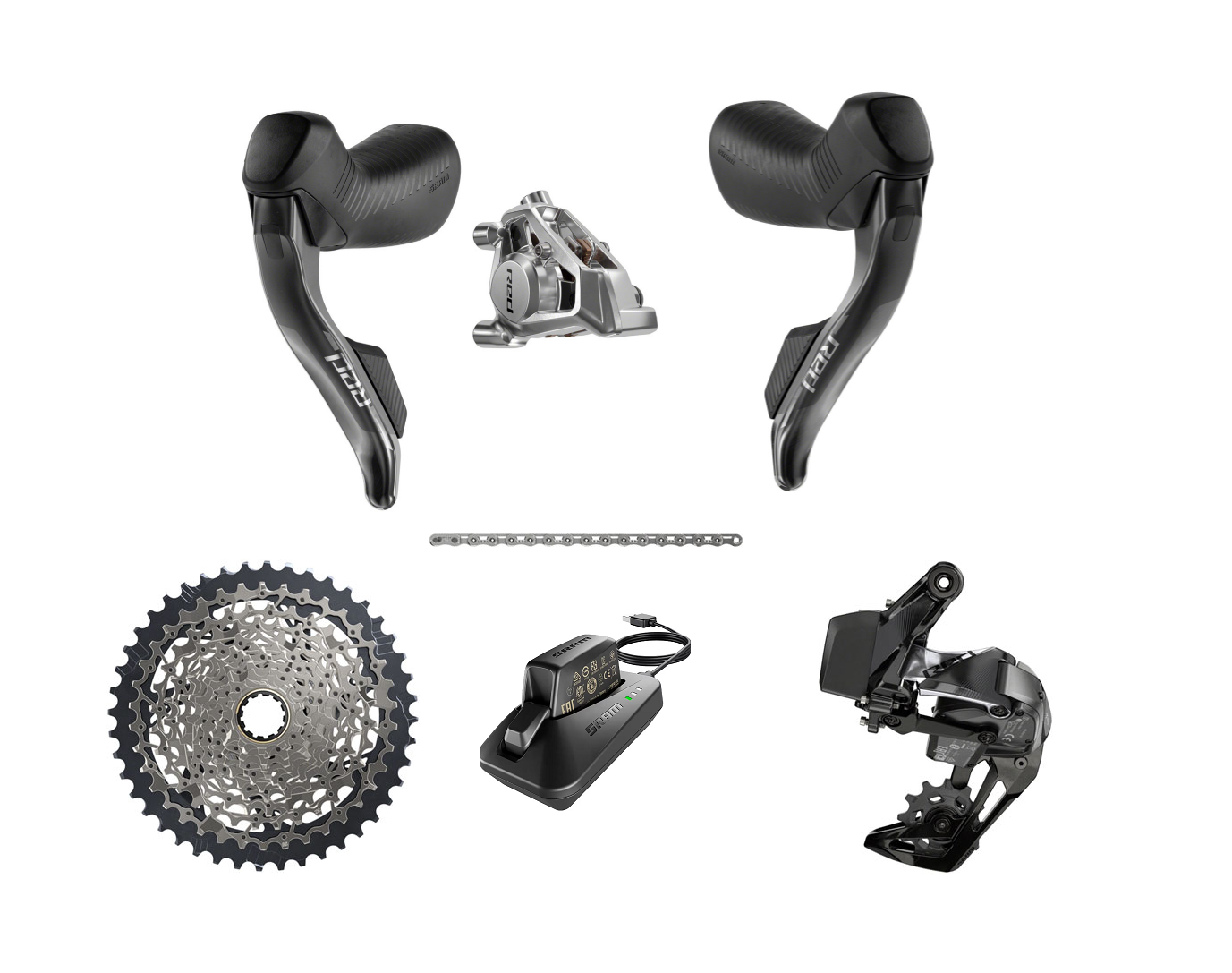 SRAM Red XPLR eTap HRD AXS Groupset Red HRD Shifters E1 Rear Derail Pro Bike Supply