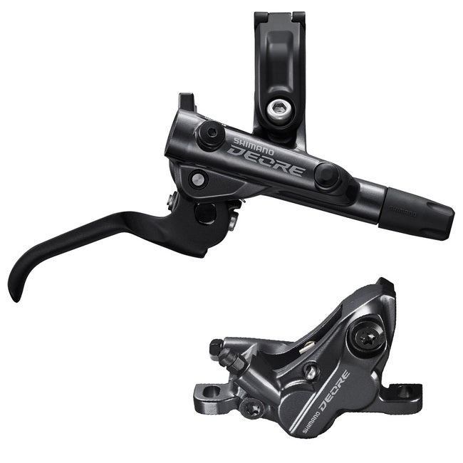 Shimano Deore BL-M6100/BR-M6120 Hydraulic, Post Mount, 4-Piston, Black Disc Brake and Lever Front/Rear Set - Open Box, New