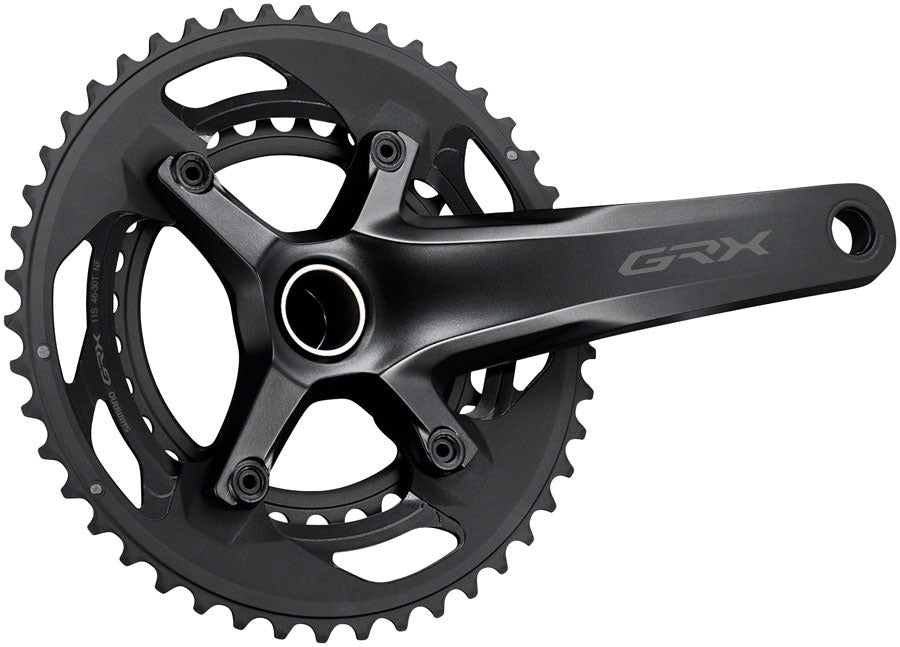 Shimano GRX FC-RX600-11 Crankset - 175mm, 11-Speed, 46/30t, 110/80 BCD, Hollowtech II Spindle Interface, Black