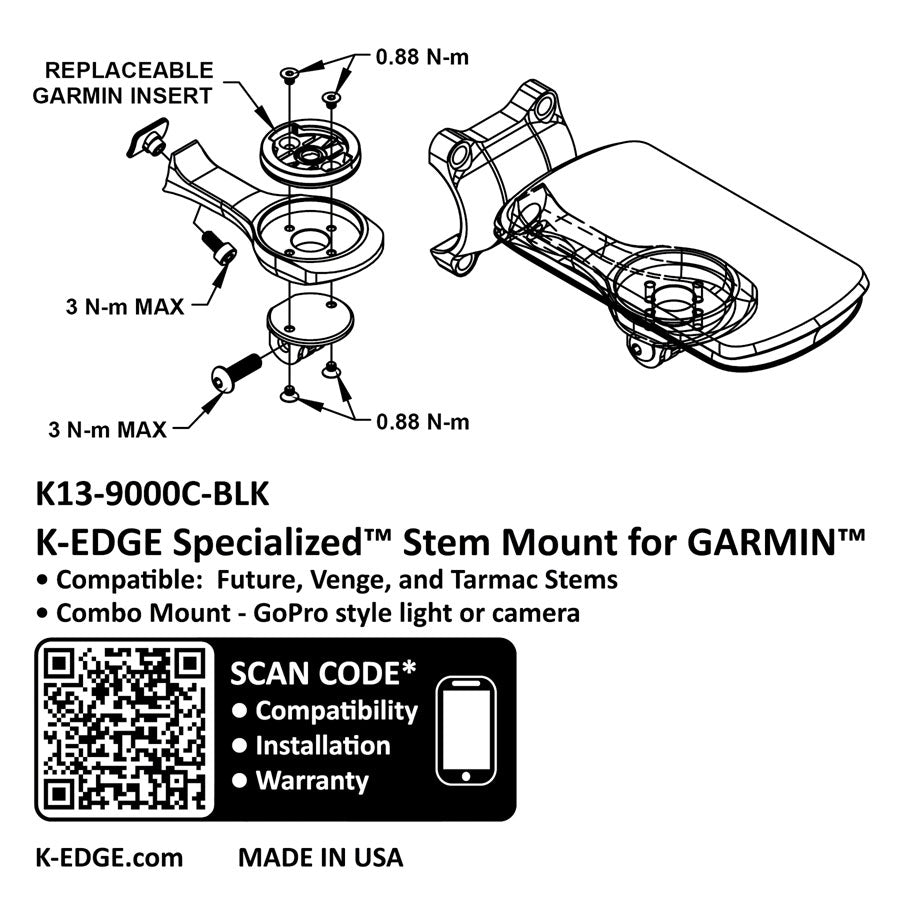 K-EDGE Garmin Specialized Future Combo Mount - Black – Pro Bike Supply