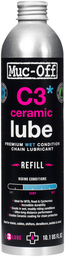 Muc-Off C3 Wet Ceramic Bike Chain Lube 300ml, Aluminum Refill