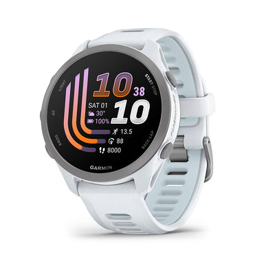 Garmin Forerunner 170 Watch Watch Color: Whitestone Wristband: Whitestone/Cloud Blue - Silicone