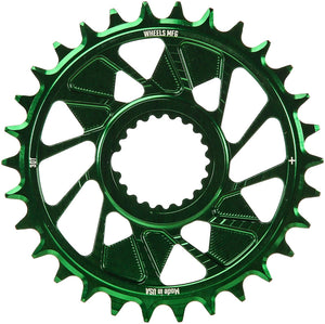 Wheels Manufacturing Direct Mount Chainring - 30t Shimano Direct Mount 1.5mm Outboard Offset HG+ Chain Compatible Green