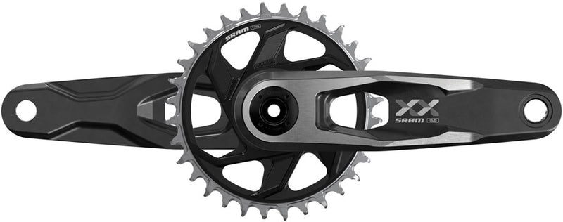 SRAM XX Downhill T-Type Crankset - 155mm 7-Speed 34t 6mm Offset Chainring Direct Mount 56.5mm Chainline DUB DH Spindle BLK