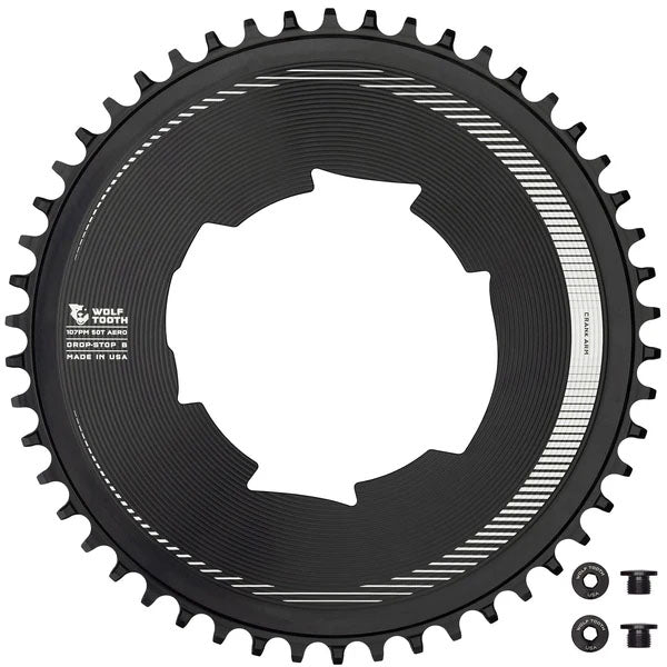 Wolf Tooth Components Aero Chainring 107 BCD Drop-Stop B 50T Blk  
