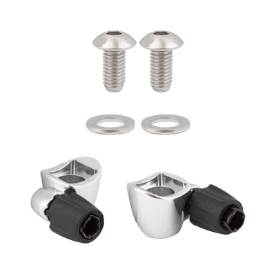 Sunrace SP131 Cable Stop w/Adjuster Std Curved Base Silver