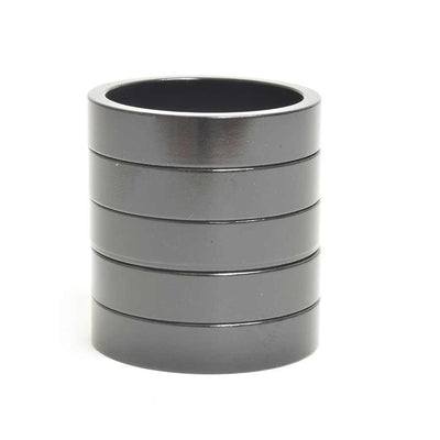 Wheels Manufacturing Aluminum Headset Spacer - 1-1/8" 7.5mm Black 5-pack