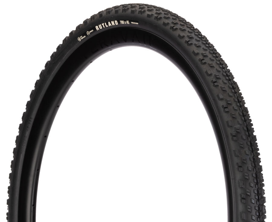 Teravail Rutland Tire - 700 x 45 Tubeless Folding BLK Durable Fast Compound