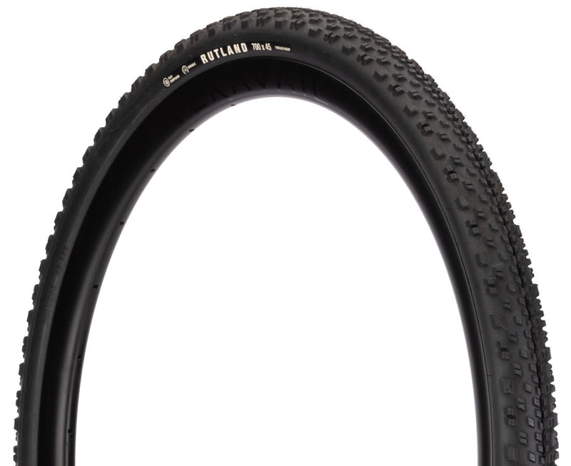 Teravail Rutland Tire - 700 x 45 Tubeless Folding BLK Durable Fast Compound