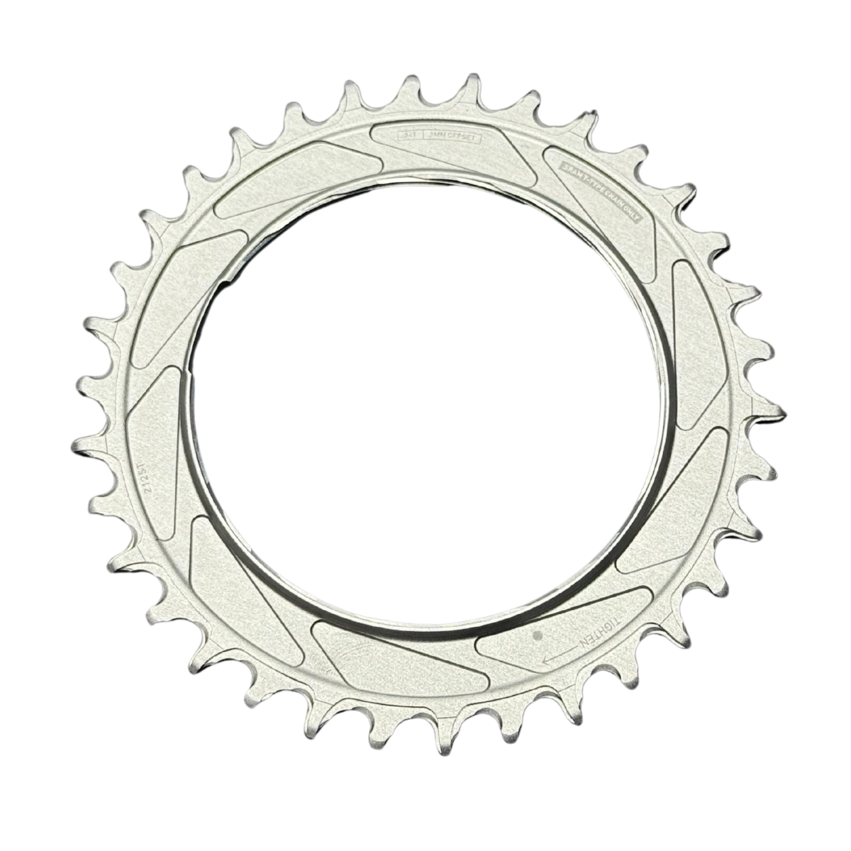 SRAM XX SL Eagle 1987 Silver Edition T-Type Thread Mount Chainring - 34t 12-Speed Thread Mount  For XX SL PM Spider 3mm Offset Aluminum
