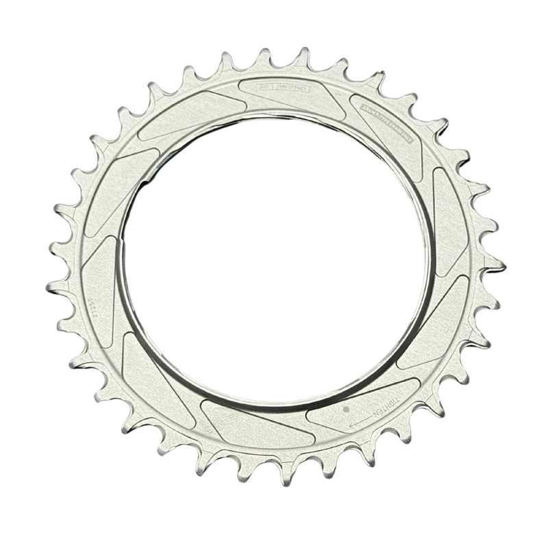 SRAM XX SL Eagle 1987 Silver Edition T-Type Thread Mount Chainring - 32t 12-Speed Thread Mount  For XX SL PM Spider 3mm Offset Aluminum