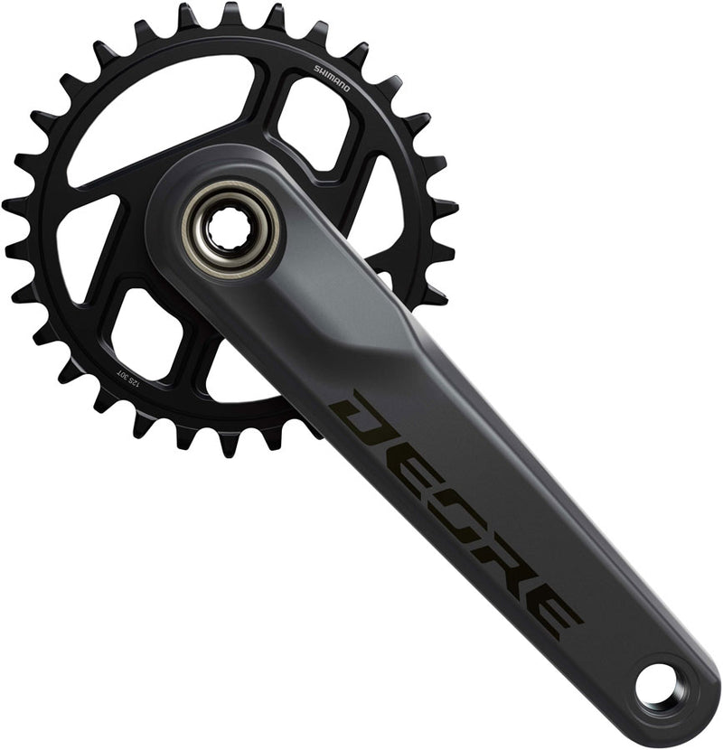 Shimano Deore FC-M6200 Crankset - 170mm 12-Speed 30t 55mm Chainline Dark Gray/BLK