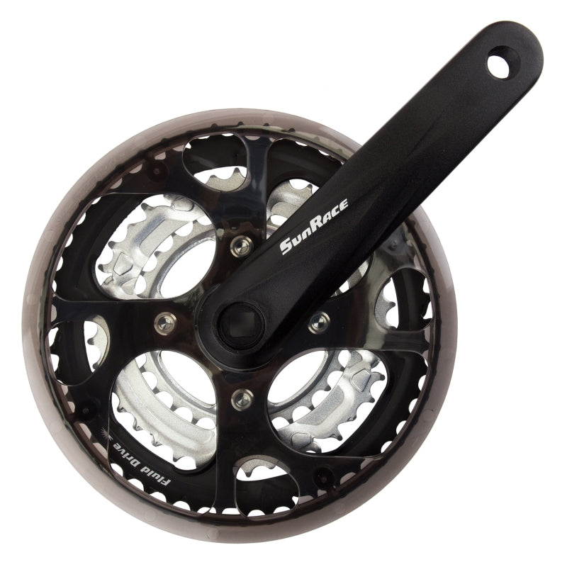 Sunrace FC-M300 170x48/38/28 129 SQR JIS crankset black/silver