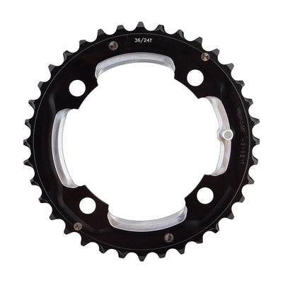 Full Speed Ahead MTB Pro Double Chainring - 36t 104 BCD 4-Bolt Aluminum D10 BLK