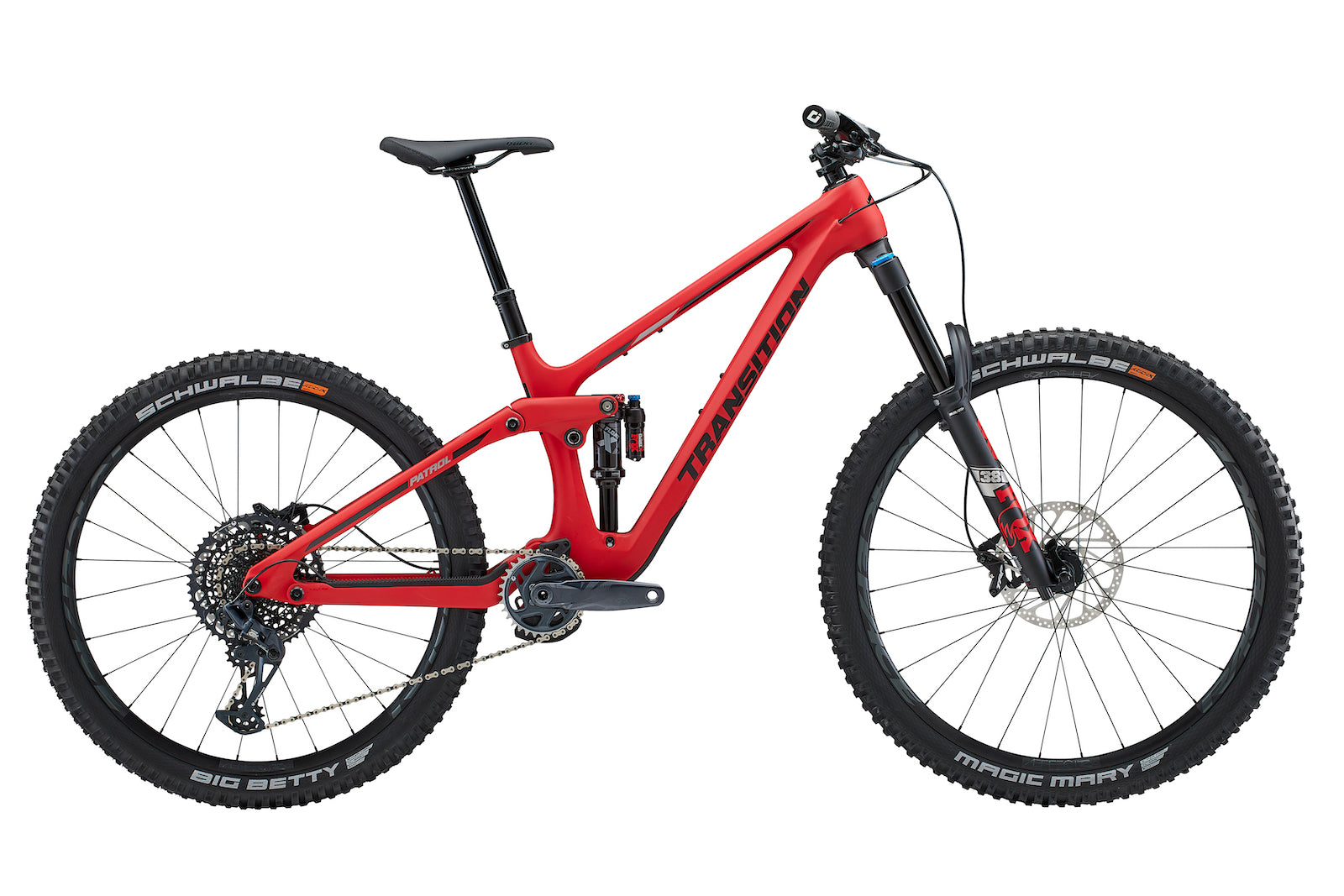 Transition Patrol 29" / 27.5" Carbon 160m Complete Bike - GX Build, X-Large, Red