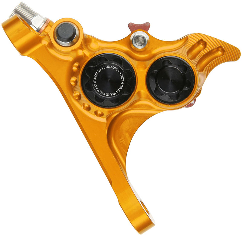 Hope RX4+ SL Disc Brake Caliper - Front Flat Mount Direct +20mm DOT Type Orange