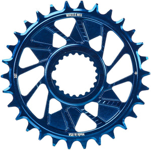 Wheels Manufacturing Direct Mount Chainring - 30t Shimano Direct Mount 1.5mm Outboard Offset HG+ Chain Compatible Blue