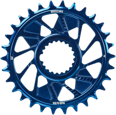 Wheels Manufacturing Direct Mount Chainring - 30t Shimano Direct Mount 1.5mm Outboard Offset HG+ Chain Compatible Blue