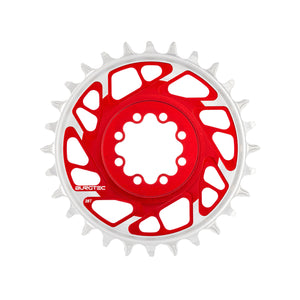 Burgtec 3mm Offset Thick Thin Chainring SRAM 8-Bolt 28T Red