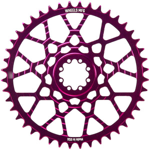 Wheels Manufacturing Gravel Direct Mount Chainring - 46t SRAM 8-Bolt Direct Mount 6.5mm Inboard Offset T-Type Chain Compatible Purple
