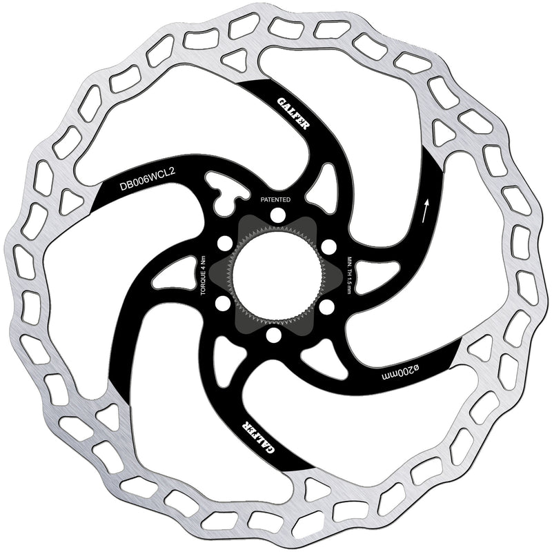 Galfer 200mm Rotor Center Lock 2.0mm Black/Silver