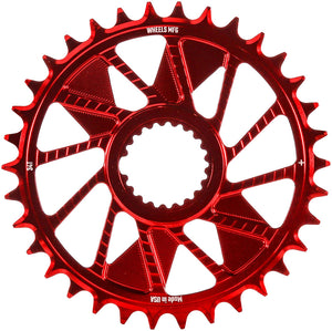 Wheels Manufacturing Direct Mount Chainring - 34t Shimano Direct Mount 1.5mm Inboard Offset HG+ Chain Compatible Red