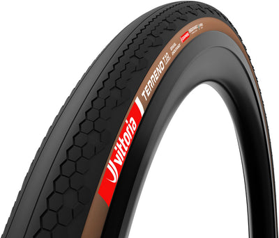 Vittoria Terreno T10 Hardpack Tire - 700 x 50 Tubeless Folding BLK/Brown Gravel Endurance Graphene G2.0 E-Bike