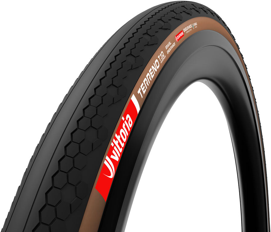 Vittoria Terreno T10 Hardpack Tire - 700 x 55 Tubeless Folding BLK/Brown Gravel Endurance Graphene G2.0 E-Bike