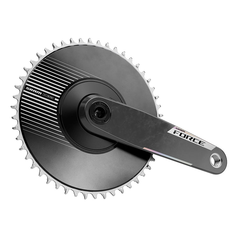 SRAM Force 1x Aero E1 Crankset Speed: 12/13 Spindle: 28.99mm BCD: Direct Mount SRAM 8 Bolt 50 DUB 175mm Black Road