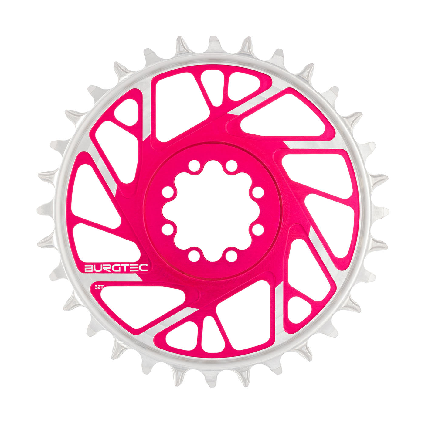 Pink Chainring Burgtec 3mm Offset Thick Thin Chainring SRAM 8-Bolt 32T Pink – Pro Bike ...