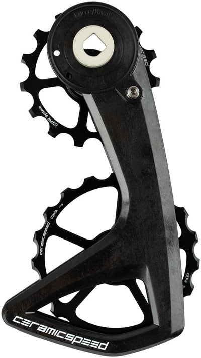 CeramicSpeed OSPW RS Pulley Wheel System SRAM Force E1 Rival E1 AXS - Aluminum Pulley 5 Spoke Carbon Cage BLK