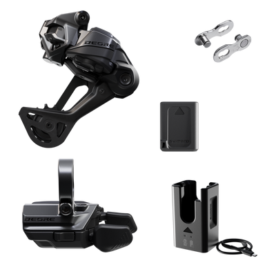 Shimano Deore M6250 Di2 Wireless Upgrade Kit - M6250-SGS Rear Derailleur, M6250-R Shifter, Battery, Charger, Quick Link