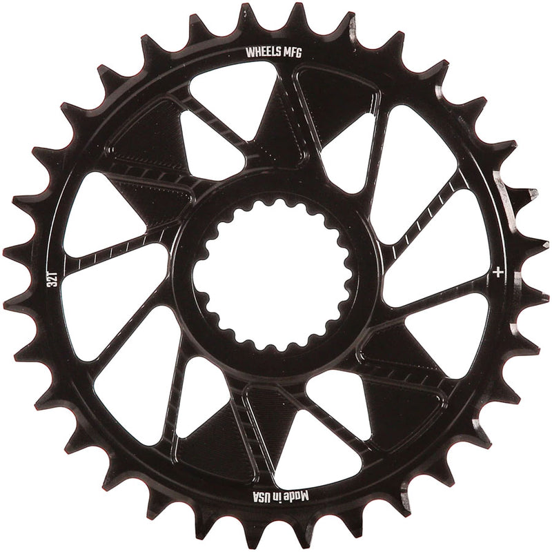 Wheels Manufacturing Direct Mount Chainring - 32t Shimano Direct Mount 1.5mm Inboard Offset HG+ Chain Compatible BLK