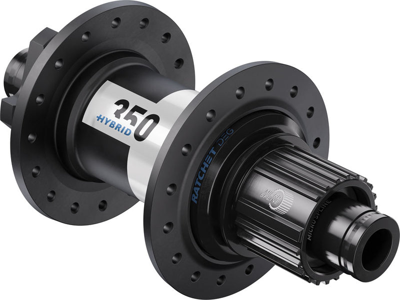 DT Swiss 350 DEG Hybrid Rear Hub - 12 x 148mm 6-Bolt Micro Spline BLK/White 32H DEG 60 DF