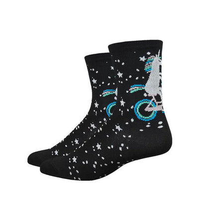 DeFeet Aireator 4" Unicorn Womens Socks 7.5-9 Black