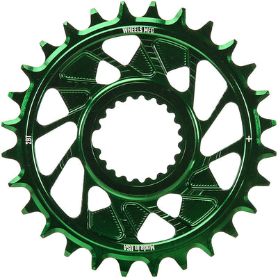 Wheels Manufacturing Direct Mount Chainring - 28t Shimano Direct Mount 1.5mm Outboard Offset HG+ Chain Compatible Green