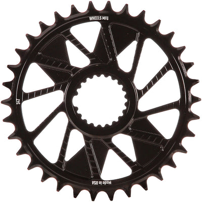 Wheels Manufacturing Direct Mount Chainring - 34t Shimano Direct Mount 1.5mm Inboard Offset T-Type Chain Compatible BLK