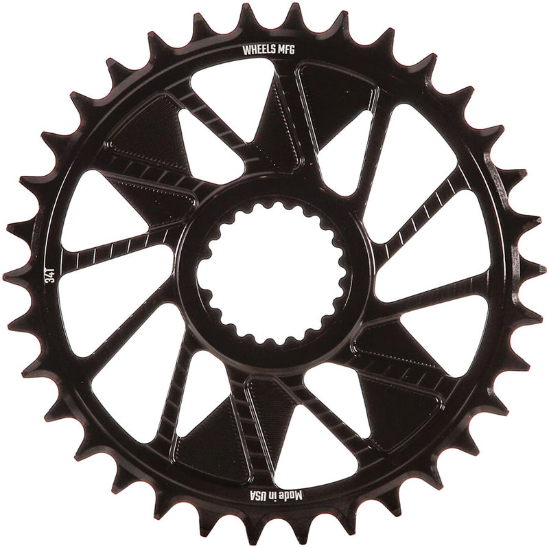 Wheels Manufacturing Direct Mount Chainring - 34t Shimano Direct Mount 1.5mm Inboard Offset T-Type Chain Compatible BLK