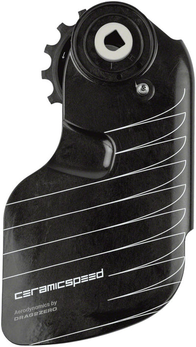 CeramicSpeed OSPW Pulley Wheel Aero Alpha System SRAM Red/Force AXS - ALPHA Aluminum Pulley Carbon Cage BLK