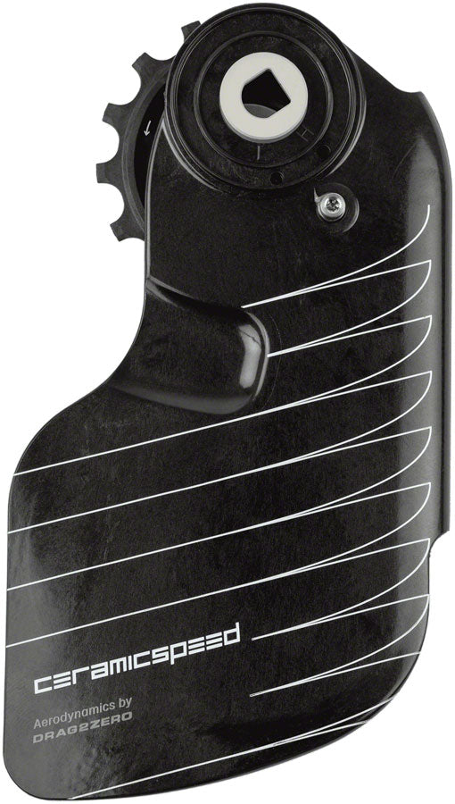 CeramicSpeed OSPW Pulley Wheel Aero Alpha System SRAM Red/Force AXS - ALPHA Aluminum Pulley Carbon Cage BLK
