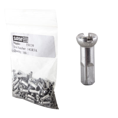 Sapim Polyax Nipples Polyax 2.0 (14G) 14mm Bag of 100 Alloy Silver