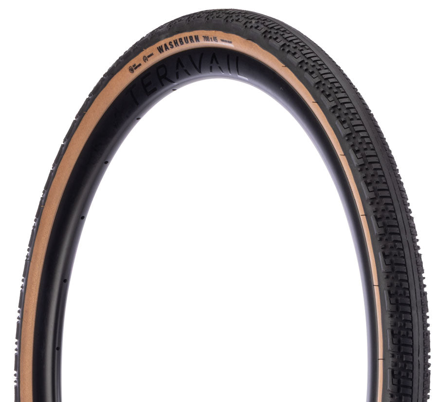 Teravail Washburn Tire - 700 x 45 Tubeless Folding Tan Durable Fast Compound