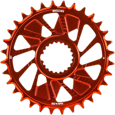 Wheels Manufacturing Direct Mount Chainring - 32t Shimano Direct Mount 1.5mm Outboard Offset HG+ Chain Compatible Orange