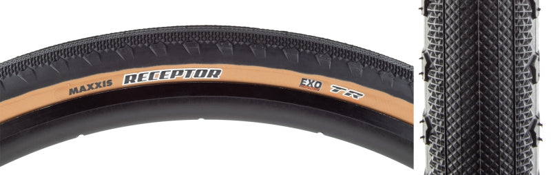 Maxxis Receptor Tire - 650b x 47 Tubeless Folding Black/Dark Tan Dual EXO