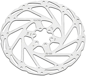 Tektro TR203-52 Disc Rotor - 203mm 6-Bolt 1.8mm Thickness For 2-Piston Calipers Silver