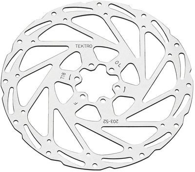 Tektro TR203-52 Disc Rotor - 203mm 6-Bolt 1.8mm Thickness For 2-Piston Calipers Silver