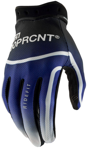 100% Ridefit Gloves - Blue Small